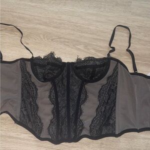 Urban outfitters corset black and brown